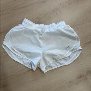 Nike White Women's Athletic Running Shorts with Reflective Swoosh